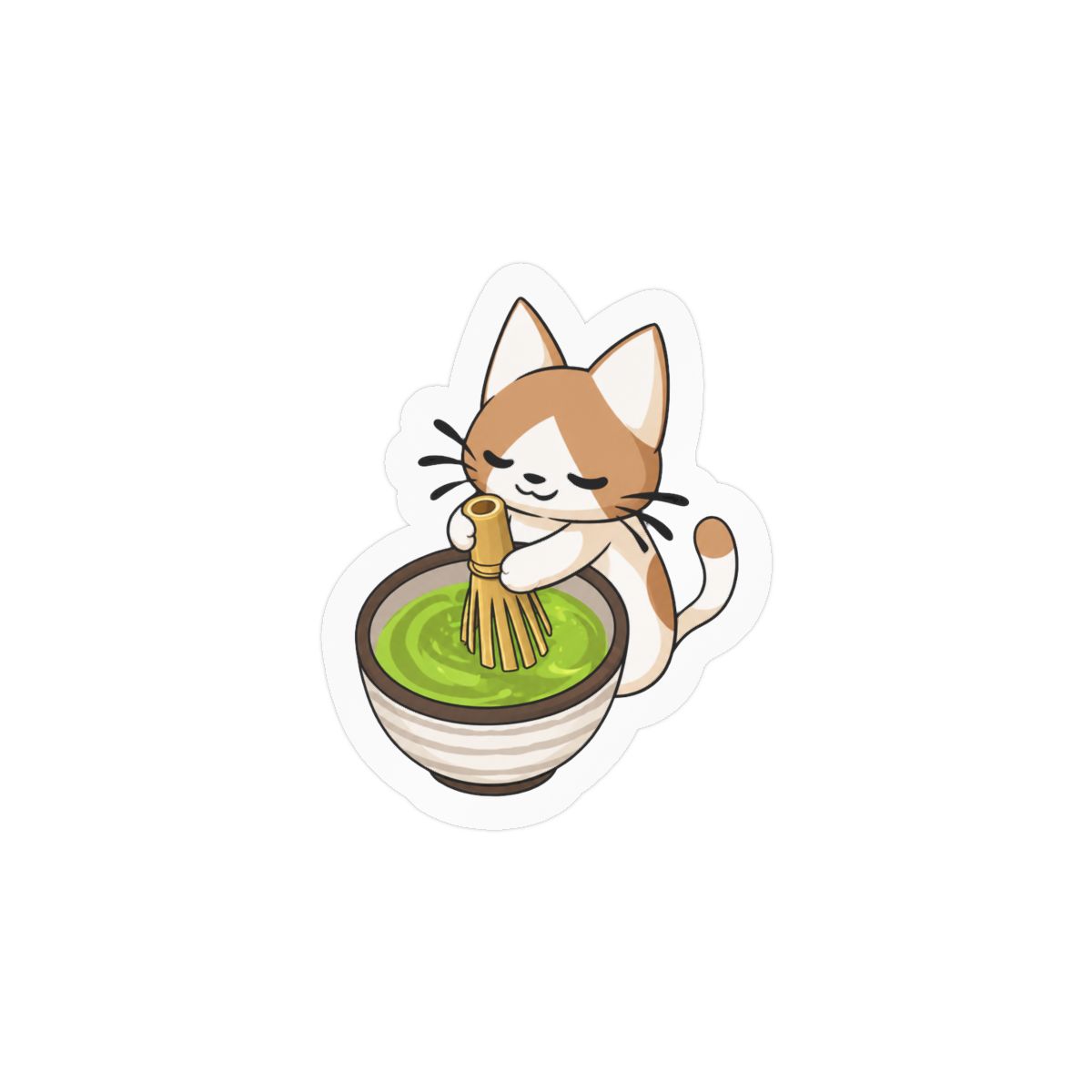 Matcha Cat Sticker | Cute Vinyl Decal for Lattes & Felines - alternate angle 1, merchandise