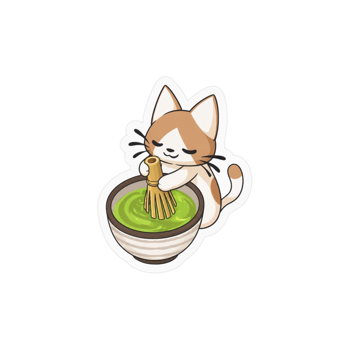 Matcha Cat Sticker | Cute Vinyl Decal for Lattes & Felines - alternate angle 2, merchandise