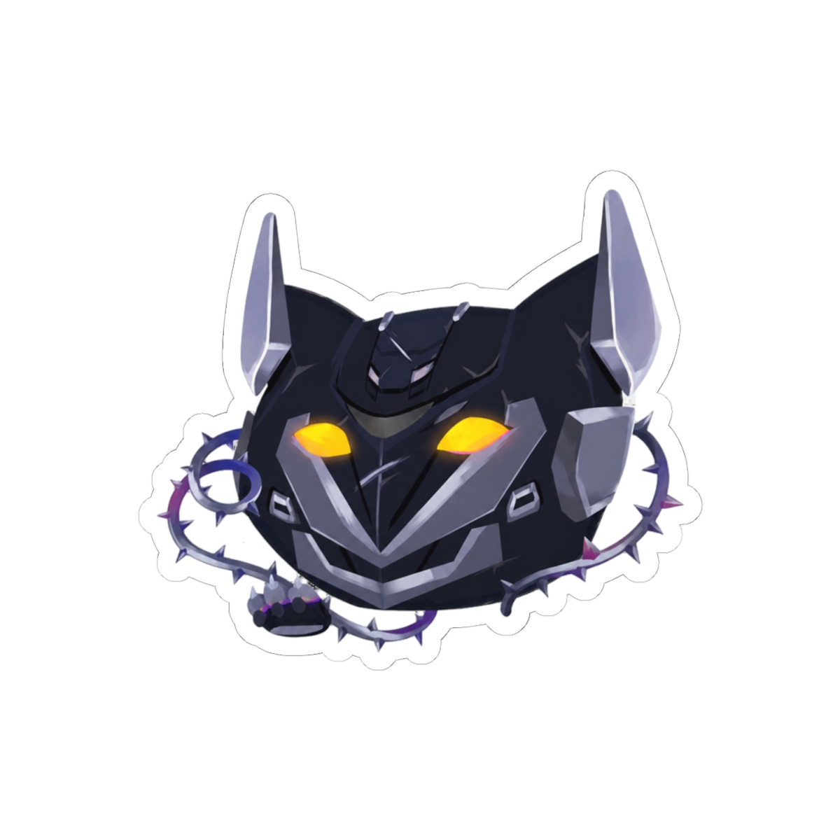 Thorny Rose Catto Sticker | Edgy Feline Vinyl Decal - alternate angle 1, merchandise