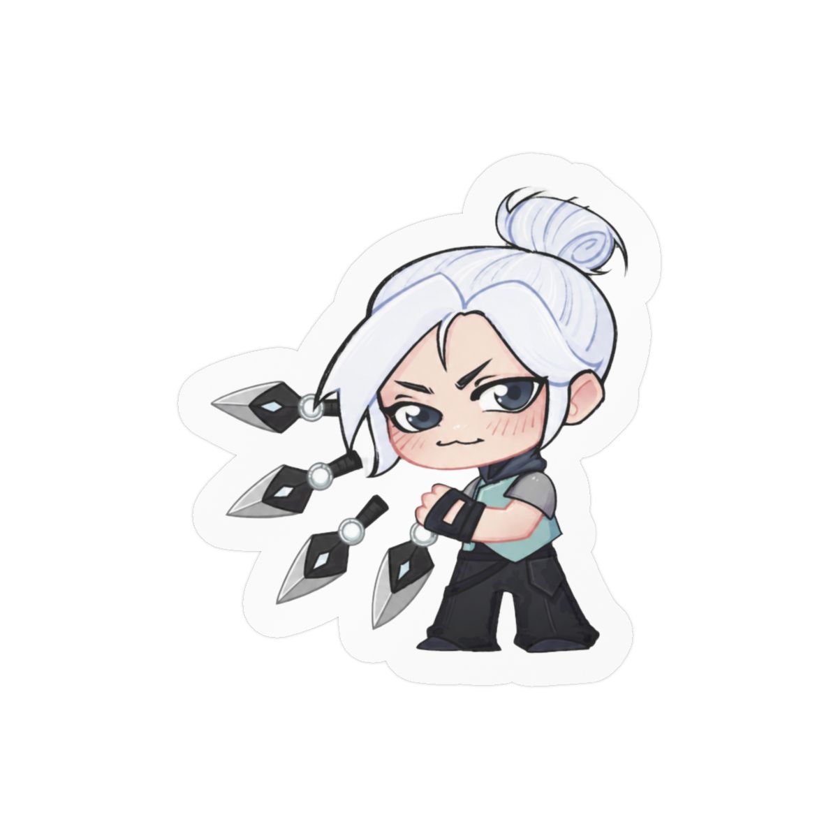 Chibi Jett Valorant Sticker | Cute Gaming Vinyl Decal