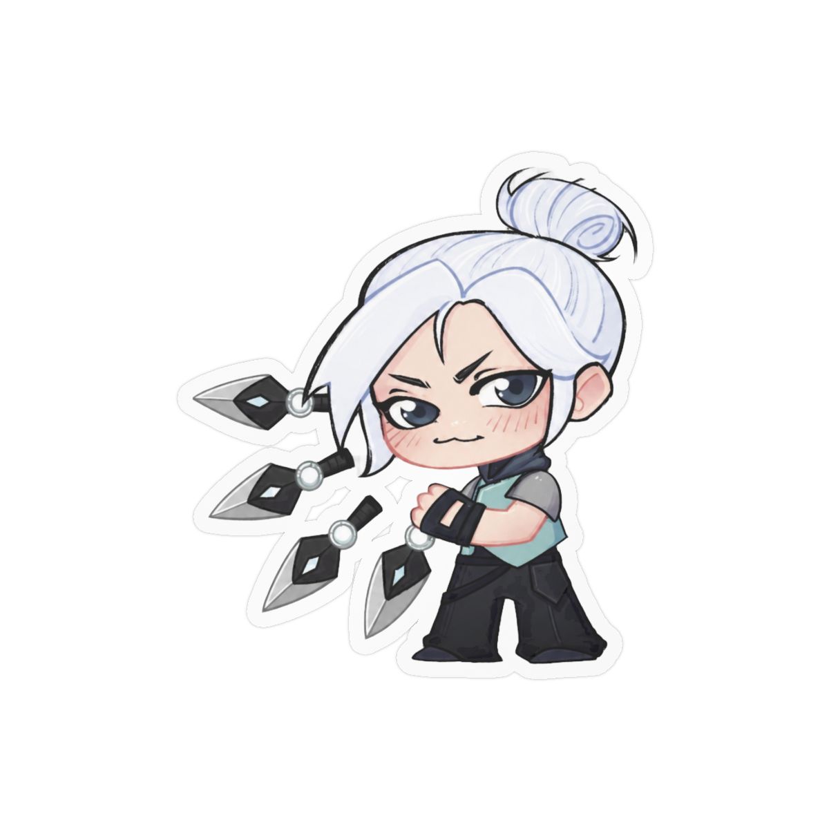 Chibi Jett Valorant Sticker | Cute Gaming Vinyl Decal - Valorant official Stickers merch