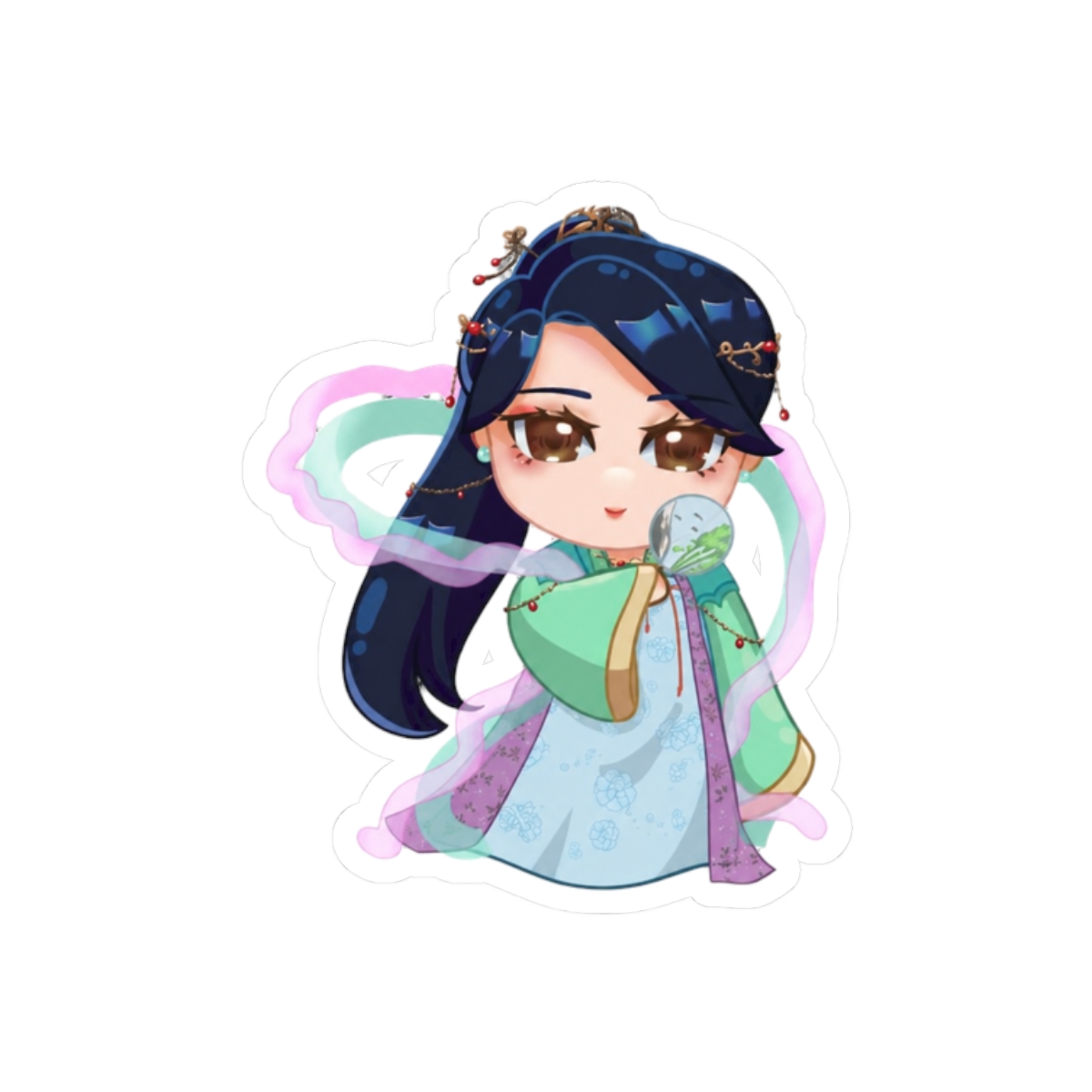 Healer Agent Hanfu Gamer Sticker | Elegant Fantasy Vinyl Decal - alternate angle 3, merchandise