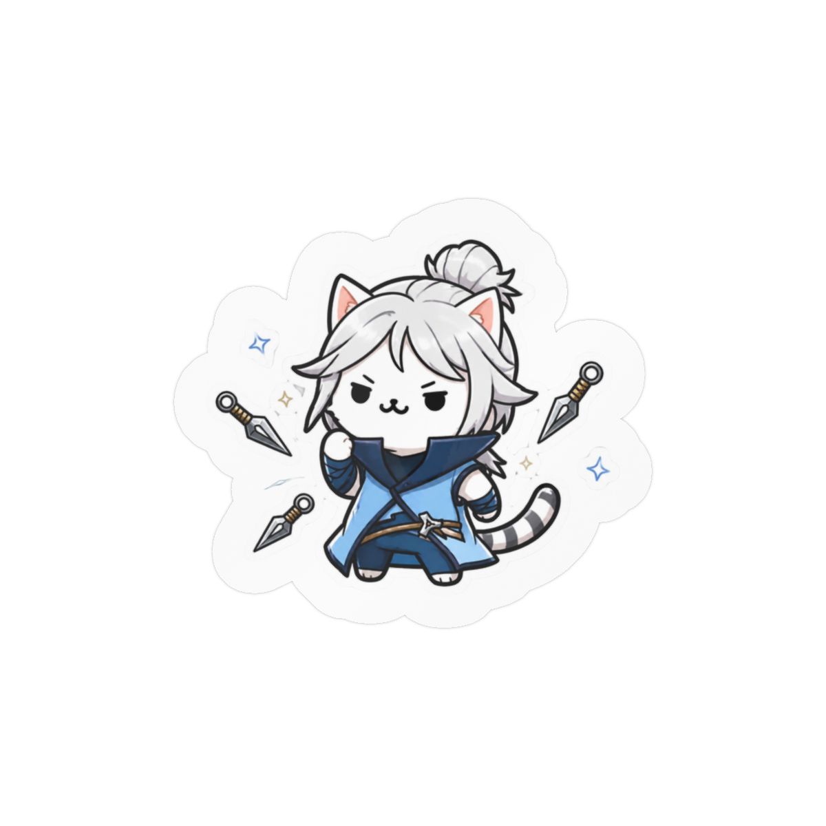 Wind Agent Cat Sticker | Cute Fantasy Vinyl Decal Laptop Water Bottle