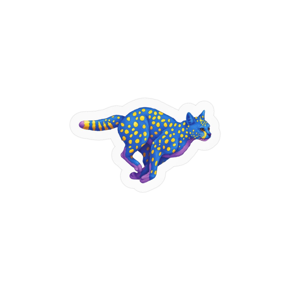 Neon Glow Cat Sticker | Vibrant Bold Vinyl Decal - alternate angle 1, merchandise