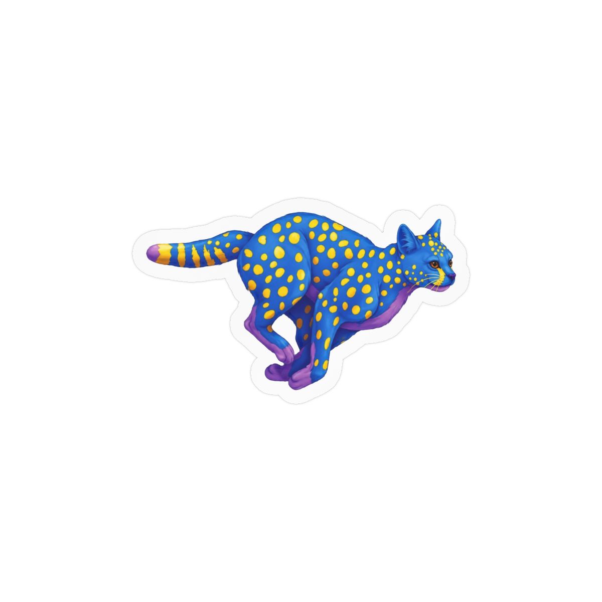 Neon Glow Cat Sticker | Vibrant Bold Vinyl Decal - alternate angle 2, merchandise