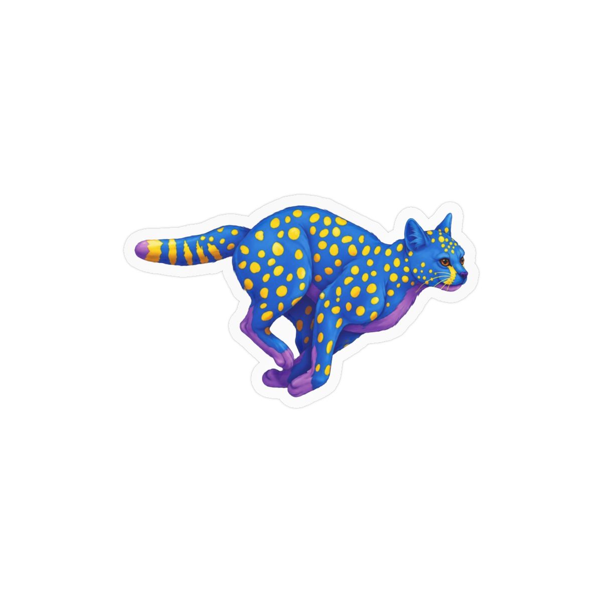 Neon Glow Cat Sticker | Vibrant Bold Vinyl Decal - alternate angle 3, merchandise