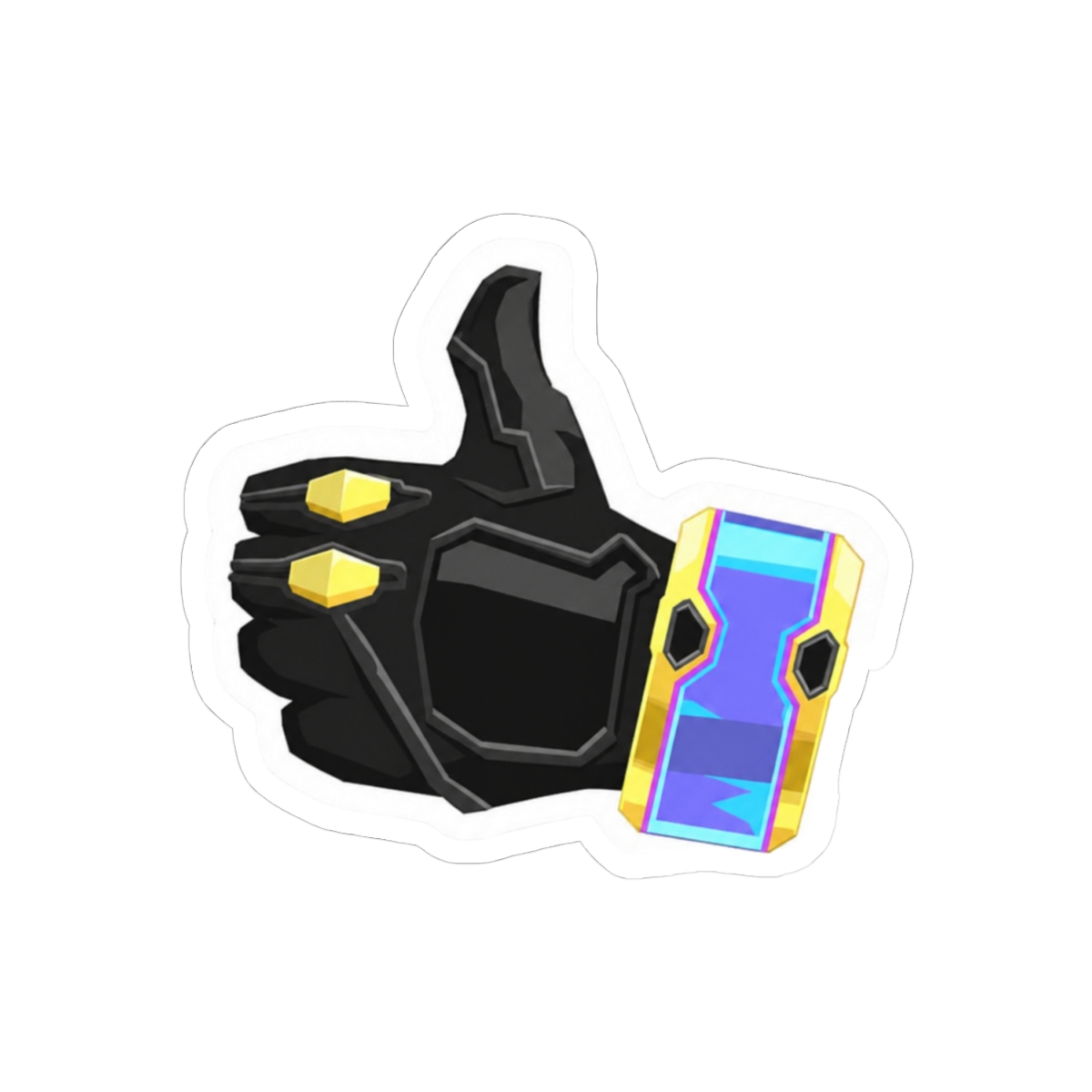 KJ Thumbs Up Spray Graffiti Bold Sticker | Vinyl Decal - alternate angle 1, merchandise