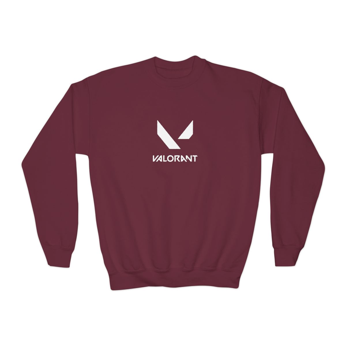 Dark green Hoodies featuring the word "VALORANT" and a white logo. The logo is a stylized V-shape. The Hoodies is folded on a woven, circular mat (Kids) - alternate angle 5, merchandise